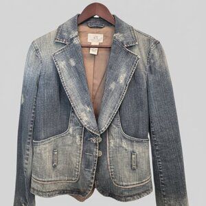 Armani Exchange Denim fitted blazer